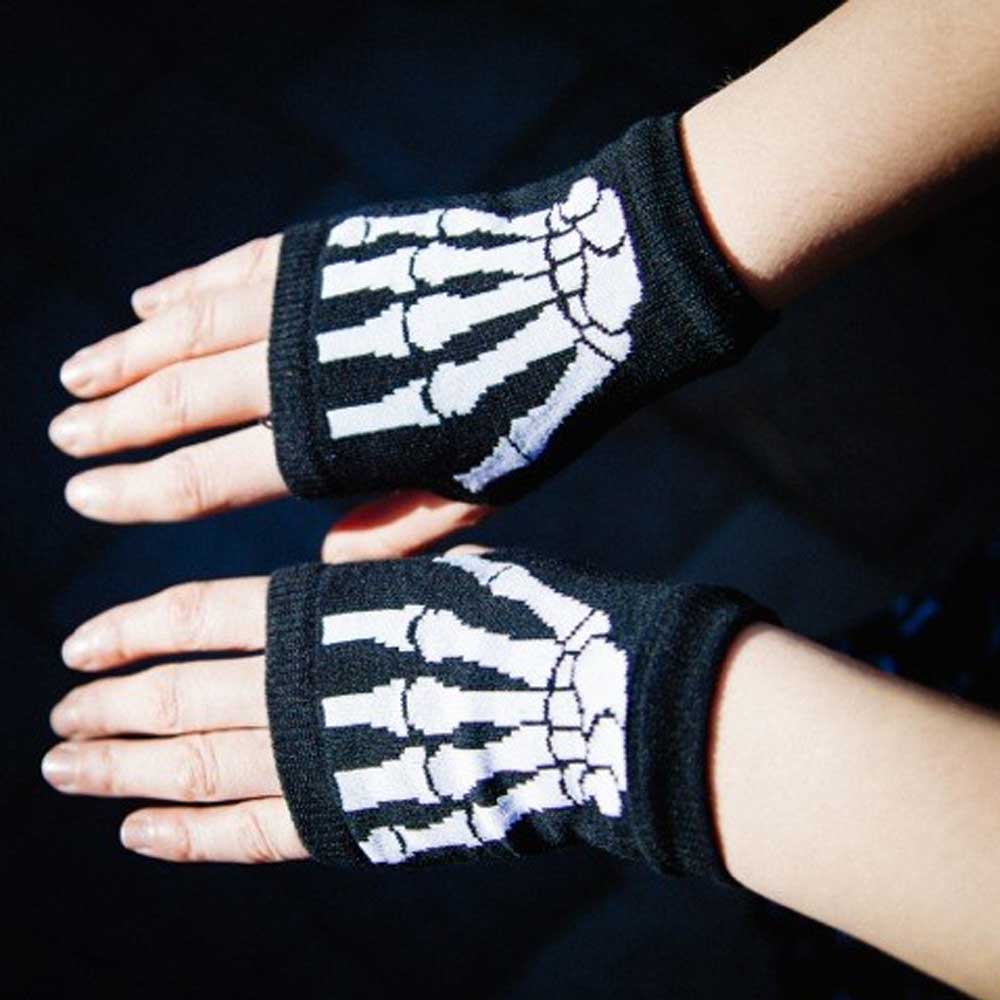 Zac's Alter Ego - Skeleton Fingerless gloves - Black